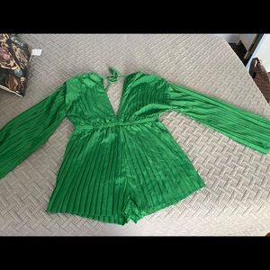 Green Shorts Romper